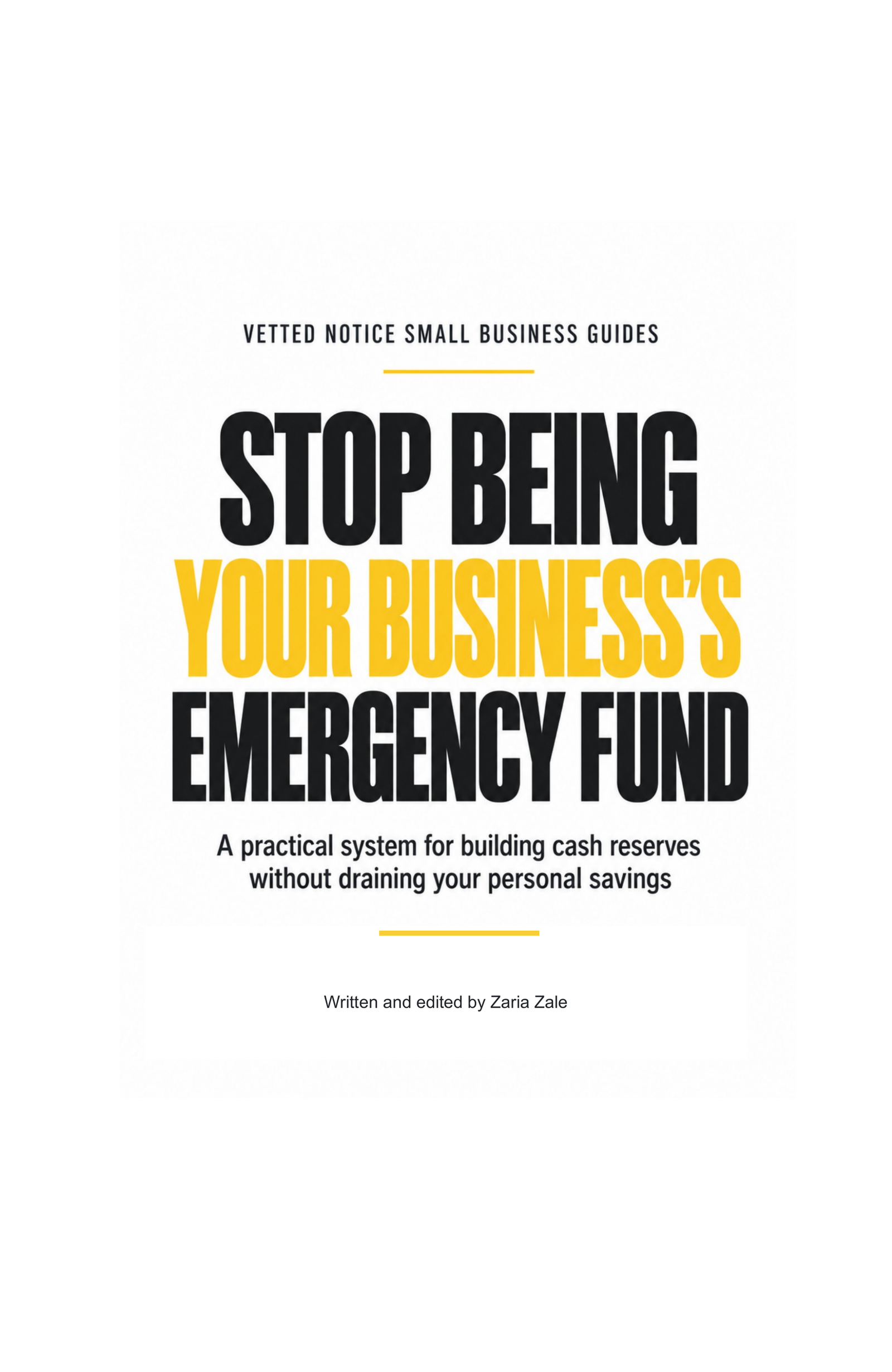 Stop Being Your Business’s Emergency Fund ebook displayed on a tablet
